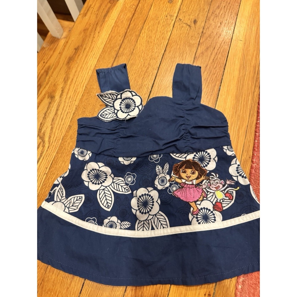 Dora The Explorer Baby Girl's Navy Floral Top Boots Dora Embroidered 12M 2010